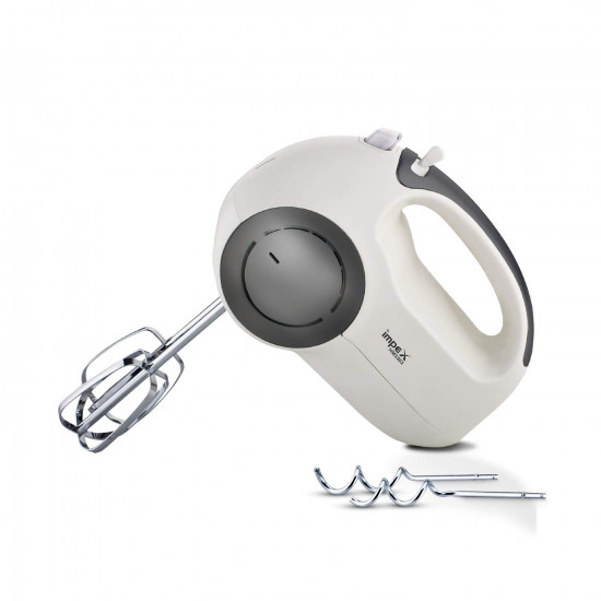  Impex HM 3303 150W Hand Mixer With 2 Hooks And Beaters, Ivory 